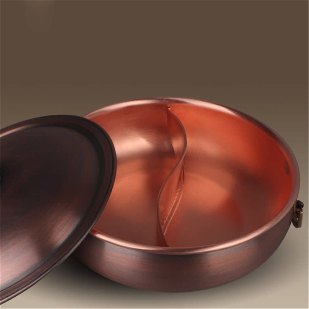 Amazon.com: 烹飪鍋銅火鍋電磁爐氣體銅湯鍋加厚復古鍋純銅手動鍋銅鍋